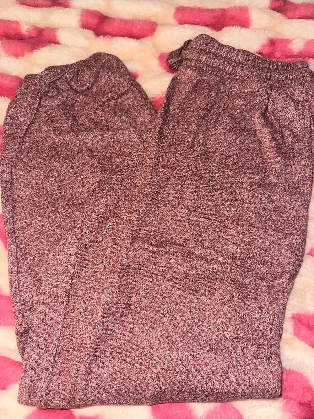 Zenana Heathered Cabarnet Colorway Super Soft Tie Waist Joggers - NWT Small